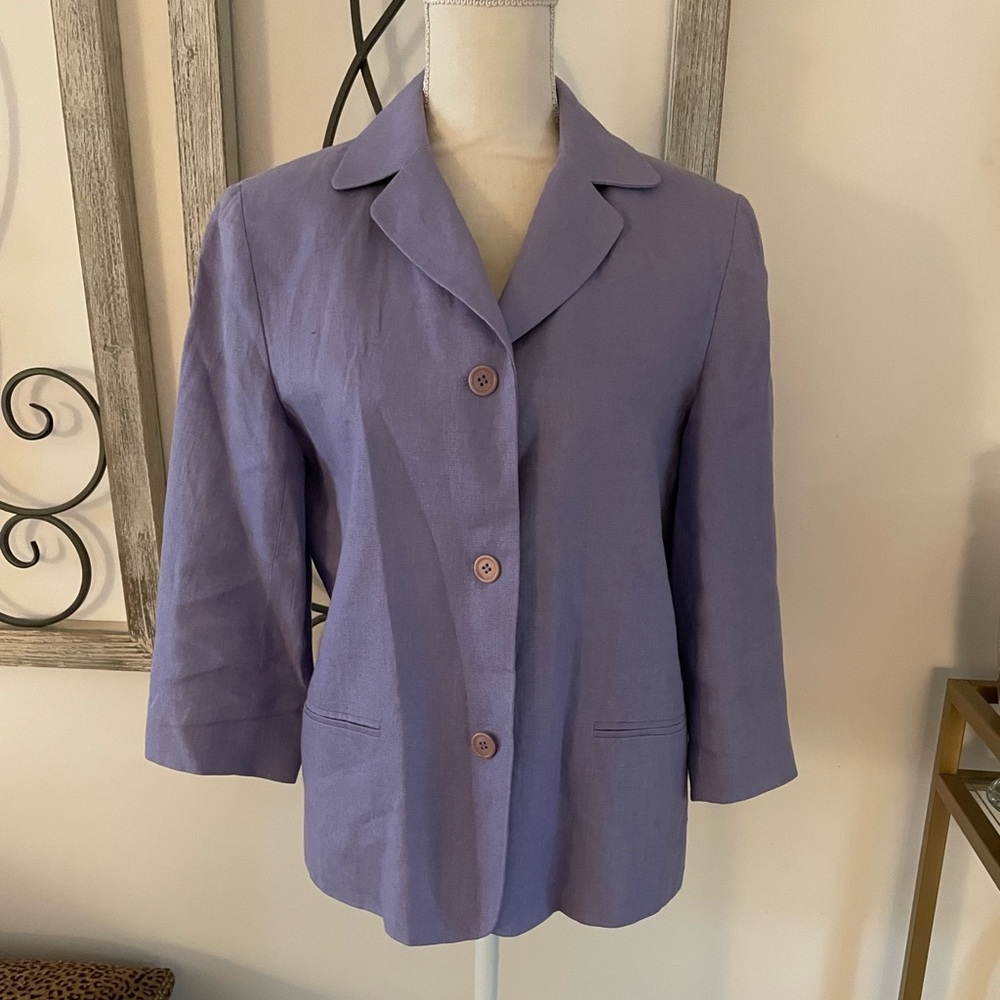 Talbots Violet Linen Blazer Size 10